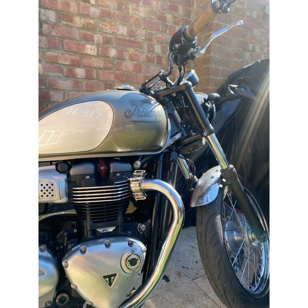 MOTONE FINNED STAINLESS STEEL EXHAUST CLAMPS - LC - HAND POLISHED FINISH