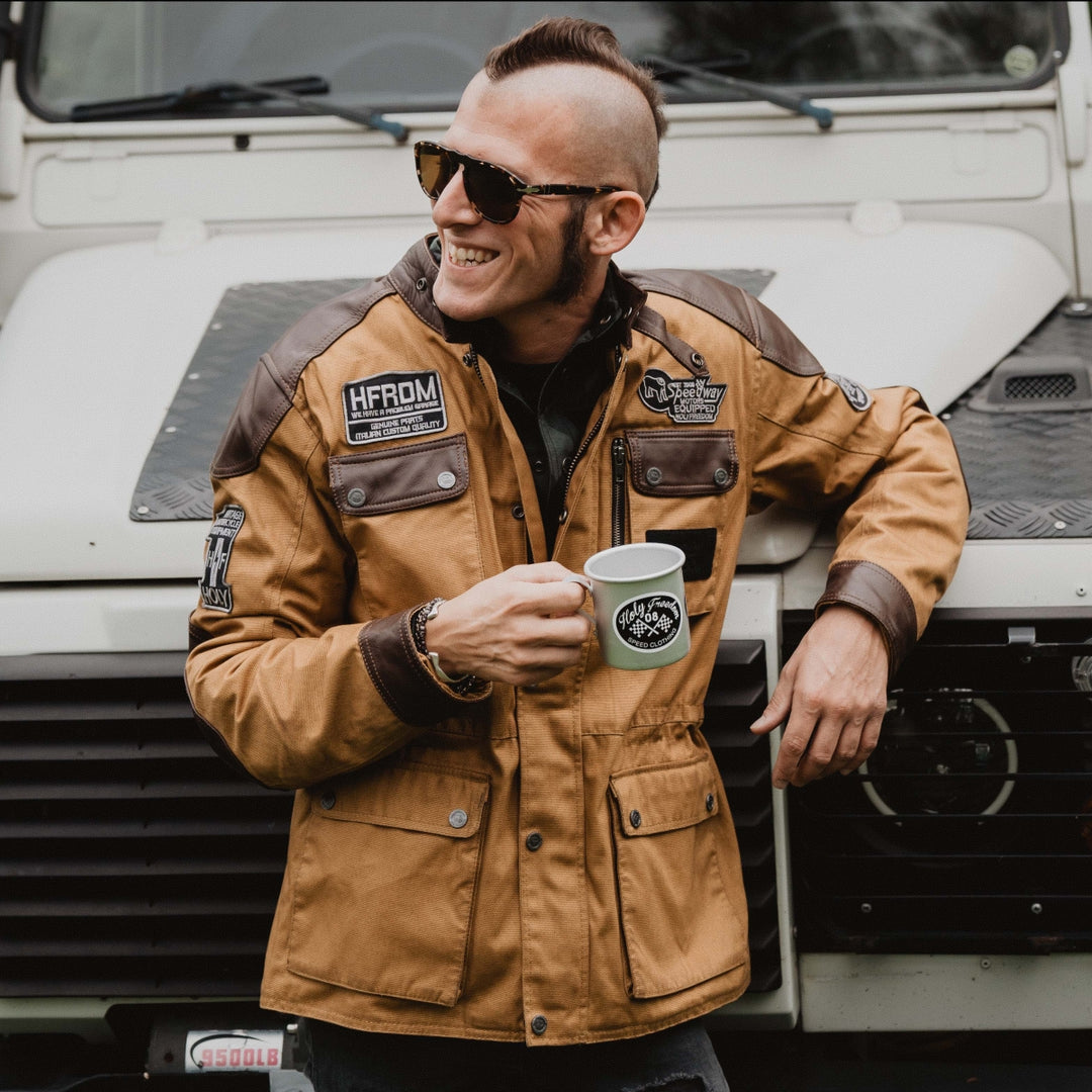HOLY FREEDOM QUATTRO WAXED EVO JACKET - HAVANA - SIZE 2XL, 3XL