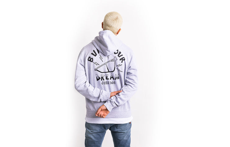 JOHN DOE HOODY - BUILD YOUR DREAM - GREY
