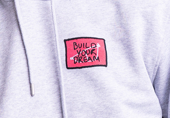 JOHN DOE HOODY - BUILD YOUR DREAM - GREY