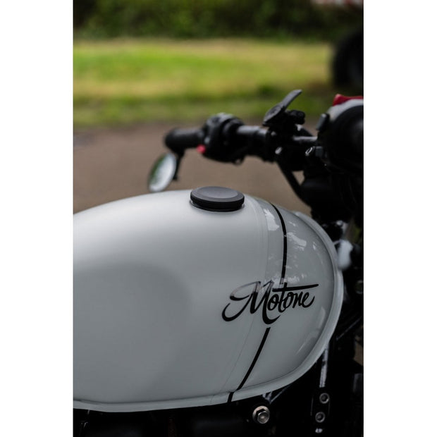 MOTONE JETSON DISHED LOW PROFILE FUEL GAS CAP - BILLET ALUMINIUM - BLACK