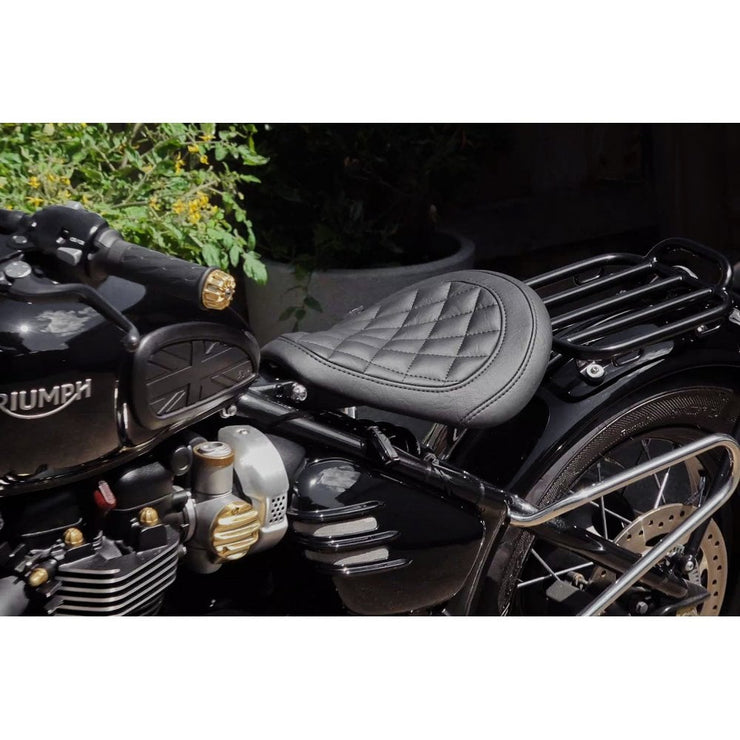 MOTONE KING COBRA DIAMOND STITCH SEAT FOR TRIUMPH BOBBER - BLACK