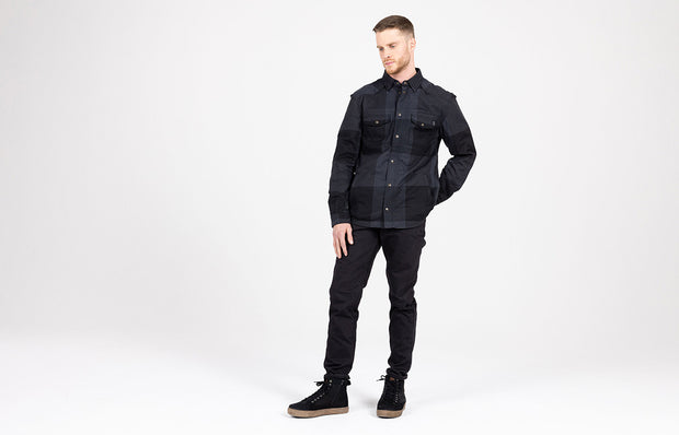 JOHN DOE CLASSIC TAPERED MONOLAYER JEANS - BLACK/BLACK