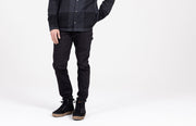 JOHN DOE CLASSIC TAPERED MONOLAYER JEANS - BLACK/BLACK