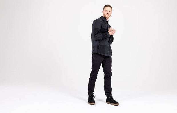 JOHN DOE CLASSIC TAPERED MONOLAYER JEANS - BLACK/BLACK