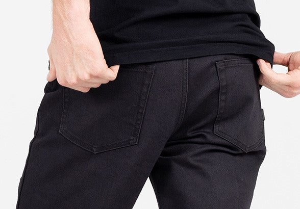 JOHN DOE CLASSIC TAPERED MONOLAYER JEANS - BLACK/BLACK
