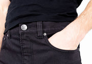 JOHN DOE CLASSIC TAPERED MONOLAYER JEANS - BLACK/BLACK