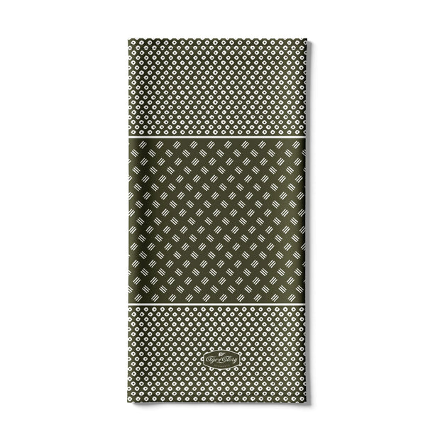 AGE OF GLORY KANOKO WINTER NECK TUBE - LICHEN DARK GREEN / OFF-WHITE