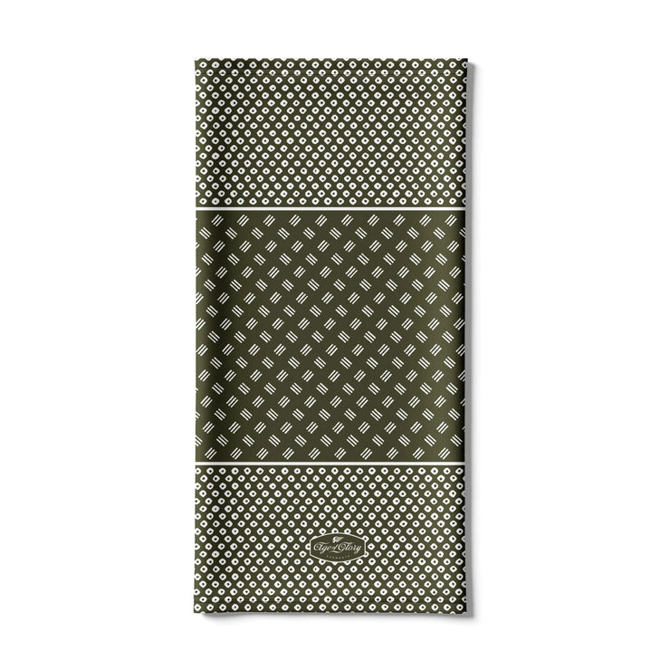 AGE OF GLORY KANOKO WINTER NECK TUBE - LICHEN DARK GREEN / OFF-WHITE