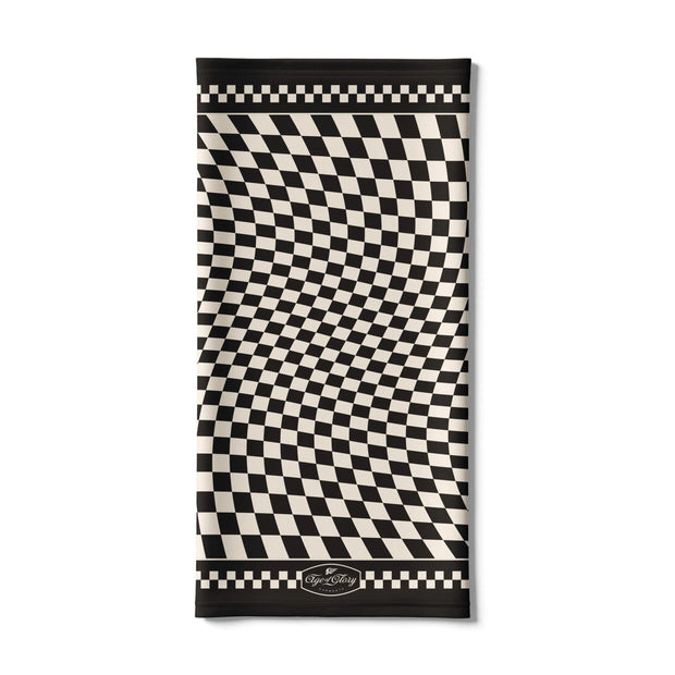 AGE OF GLORY TWISTED CHECKERS WINTER NECK TUBE - BLACK / OFF-WHITE