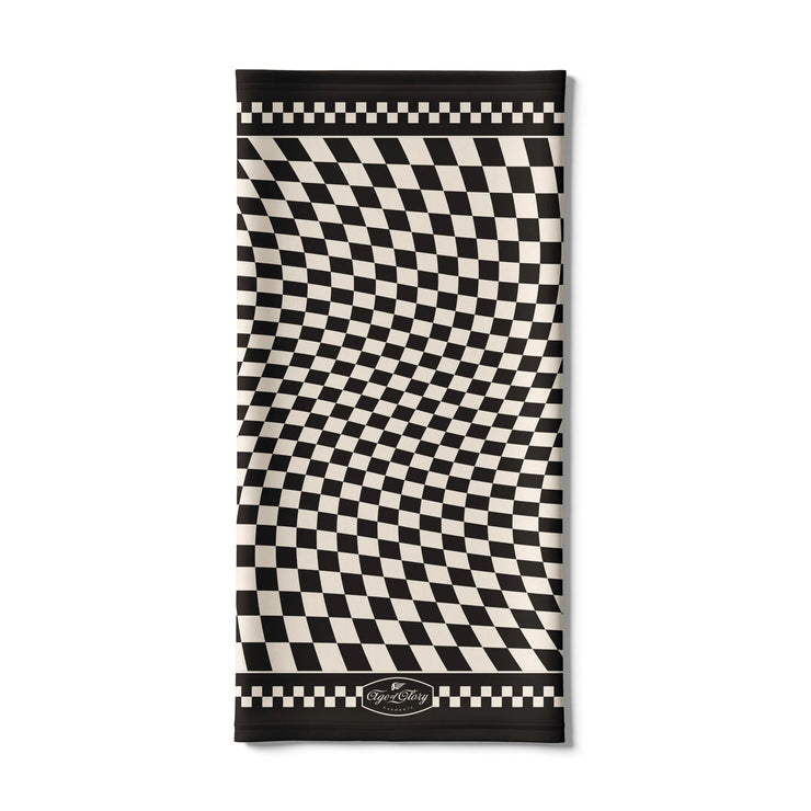 AGE OF GLORY TWISTED CHECKERS WINTER NECK TUBE - BLACK / OFF-WHITE
