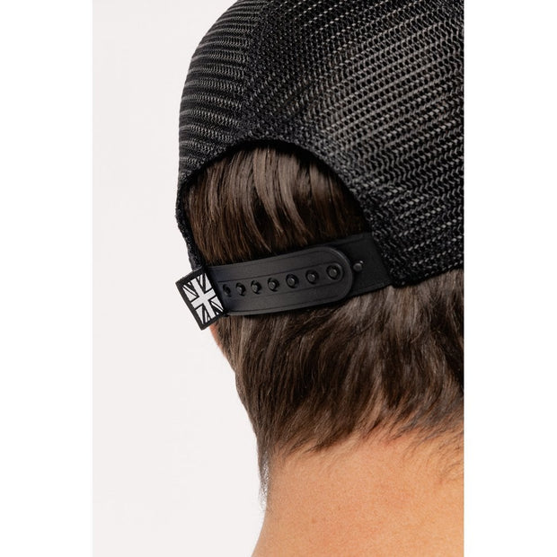 MOTONE OG TRUCKER CAP - CURVED PEAK - BLACK COTTON - WHITE LOGO