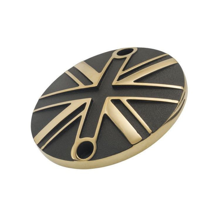 MOTONE POINTS ACG COVER/BADGE - UNION JACK - BLACK/BRASS CONTRAST FINISH