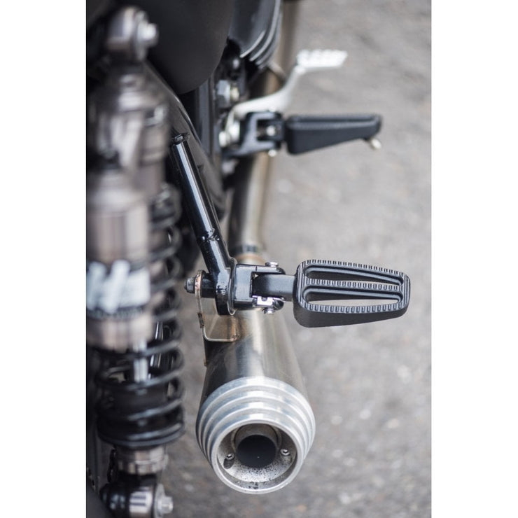 MOTONE RANGER FOOT PEGS - FULL RIDER SET & PASSENGER PEGS FOR LC TRIUMPHS - BLACK