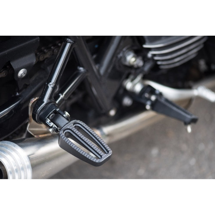 MOTONE RANGER FOOT PEGS - FULL RIDER SET & PASSENGER PEGS FOR LC TRIUMPHS - BLACK