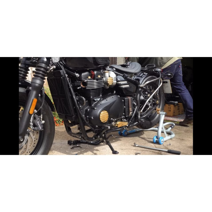 MOTONE RANGER FOOT PEGS - RIDER SET FOR TRIUMPH BOBBER - BRASS