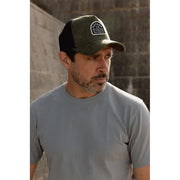 MOTONE SUEDEHEAD TRUCKER CAP - CURVED PEAK - OLIVE GREEN