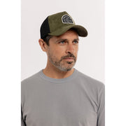 MOTONE SUEDEHEAD TRUCKER CAP - CURVED PEAK - OLIVE GREEN