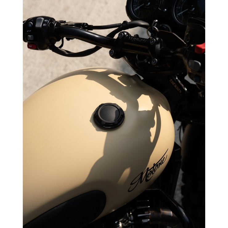MOTONE TRELSTAR LOW PROFILE FUEL GAS CAP - BILLET ALUMINIUM - BLACK