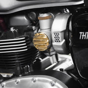 MOTONE TPS CARB/THROTTLE BODY COVER - PAIR - RIBBED/FINNED - BRASS