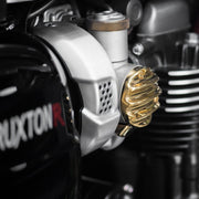 MOTONE TPS CARB/THROTTLE BODY COVER - PAIR - RIBBED/FINNED - BRASS