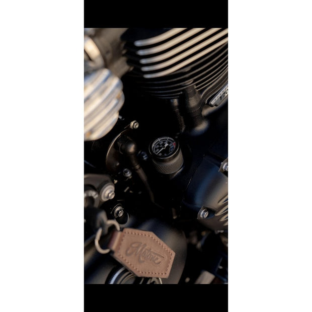 MOTONE TRIUMPH ENGINE TEMP GAUGE OIL FILLER CAP - °C (CELSIUS VERSION) - BLACK