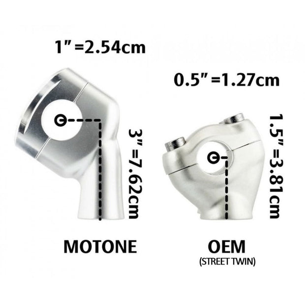 MOTONE UP-AND-OVER RISER KIT FOR 28.6 MM FAT BARS - BLACK