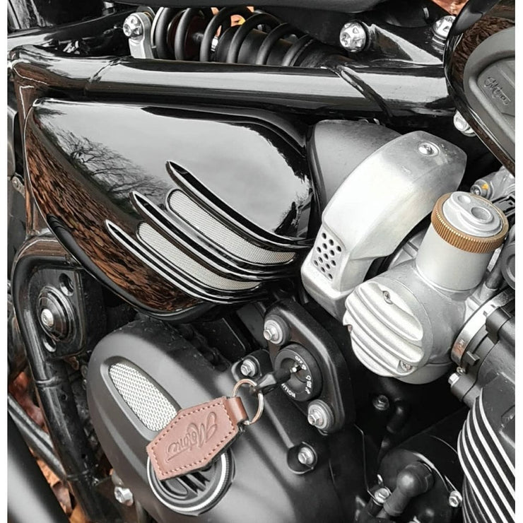 MOTONE BOBBER/SPEEDMASTER RIBBED SIDE PANELS - GLOSS BLACK