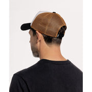 MOTONE WORDSALAD TRUCKER CAP - CURVED PEAK - COPPER SUEDE + BLACK & WHITE