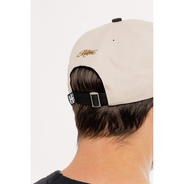 MOTONE YARDMASTER TRUCKER CAP - CURVED PEAK - ECRU & BLACK - BIKE PATCH