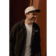MOTONE YARDMASTER TRUCKER CAP - CURVED PEAK - ECRU & BLACK - BIKE PATCH