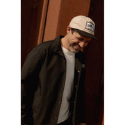 MOTONE YARDMASTER TRUCKER CAP - CURVED PEAK - ECRU & BLACK - BIKE PATCH