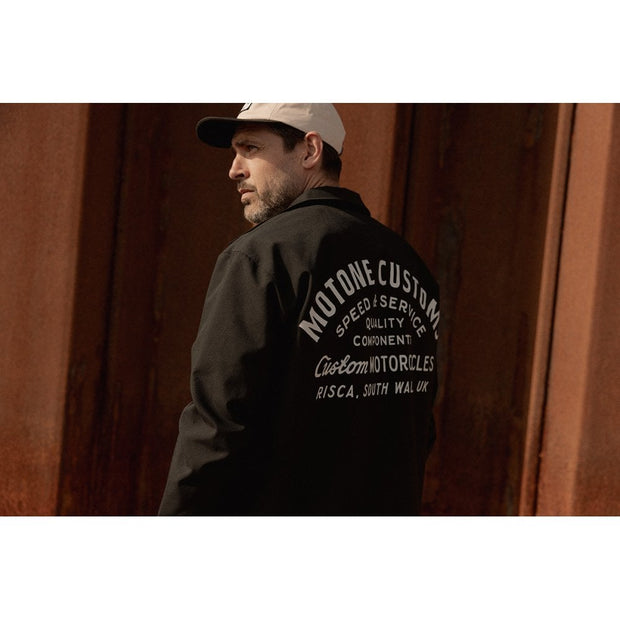 MOTONE YARDMASTER TRUCKER CAP - CURVED PEAK - ECRU & BLACK - BIKE PATCH
