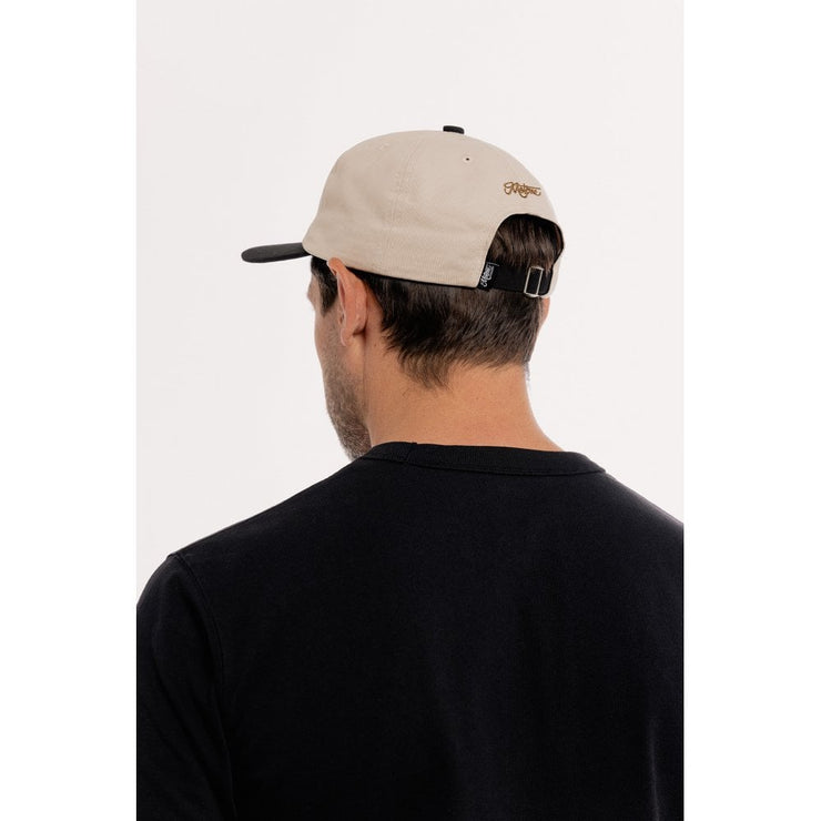 MOTONE YARDMASTER TRUCKER CAP - CURVED PEAK - ECRU & BLACK - BIKE PATCH