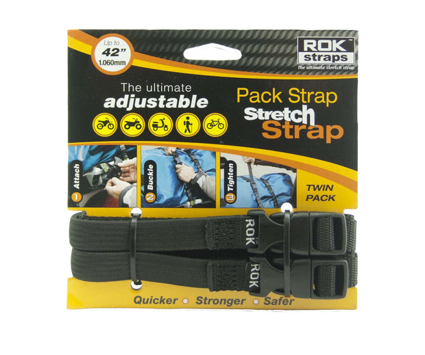 ROK STRAPS PLAIN BLACK - MEDIUM DUTY 42" X 5/8"