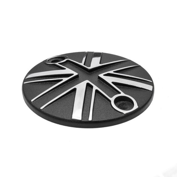 MOTONE POINTS ACG COVER/BADGE - UNION JACK - BLACK/POLISH CONTRAST FINISH