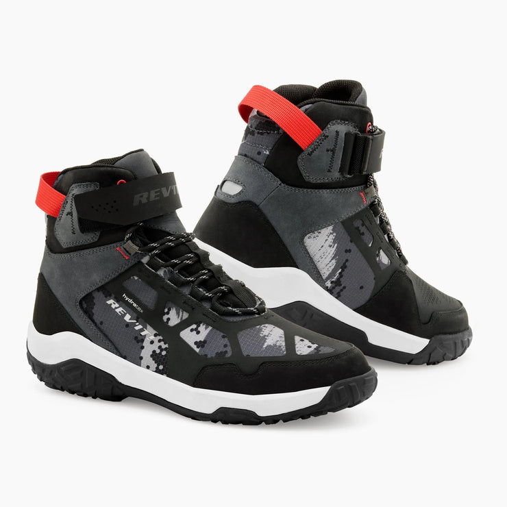 REV'IT! DESCENT H20 SHOES - BLACK-RED - SALE! â Strath Moto