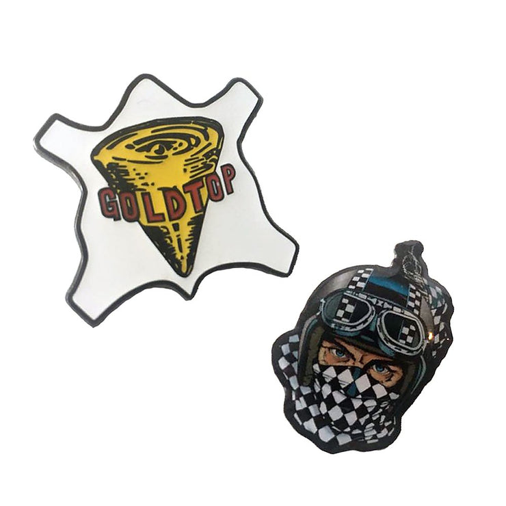 GOLDTOP BADGE PINS (SET OF 2)