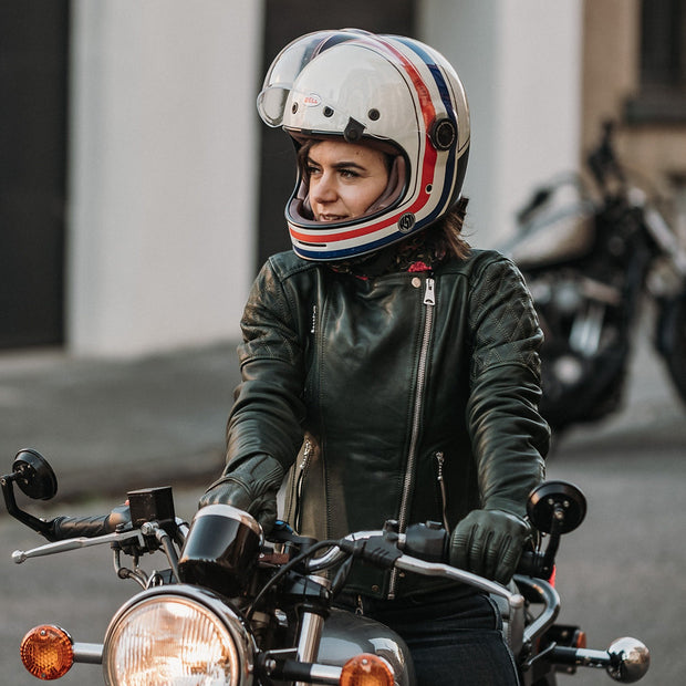 GOLDTOP LADIES BOBBER JACKET (CE ARMOURED) - BRITISH RACING GREEN - SIZE 12 - LAST ONE!