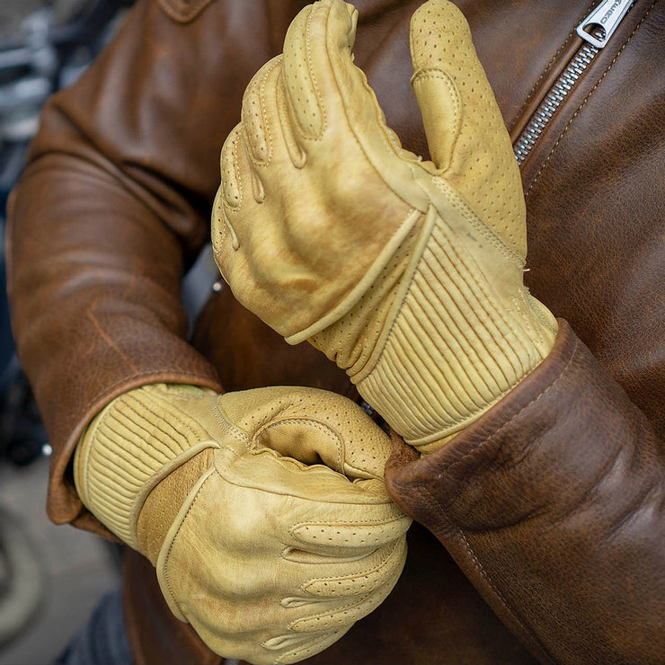 GOLDTOP SILK LINED VICEROY GLOVES - WAXED TAN
