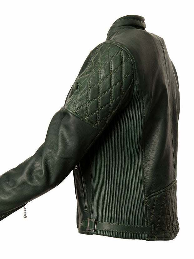 GOLDTOP LADIES BOBBER JACKET (CE ARMOURED) - BRITISH RACING GREEN