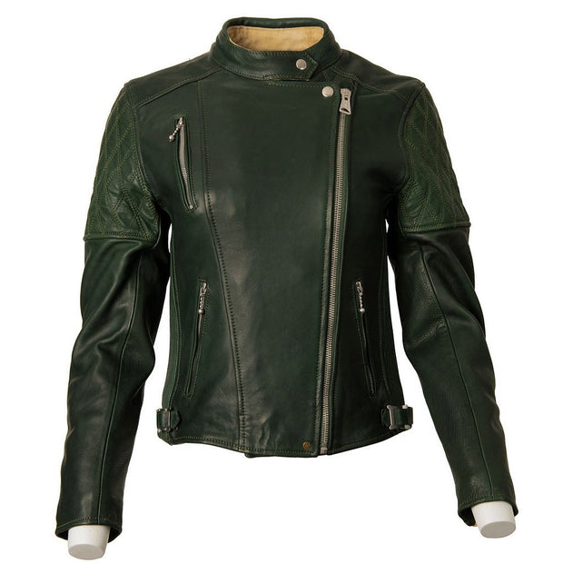 GOLDTOP LADIES BOBBER JACKET (CE ARMOURED) - BRITISH RACING GREEN