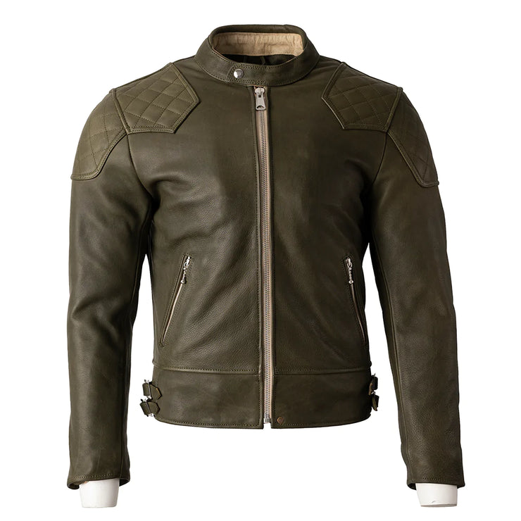 GOLDTOP '76 CAFE RACER JACKET (CE ARMOURED) - OLIVE GREEN