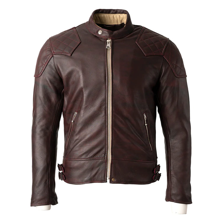 GOLDTOP '76 CAFE RACER JACKET (CE ARMOURED) - OXBLOOD