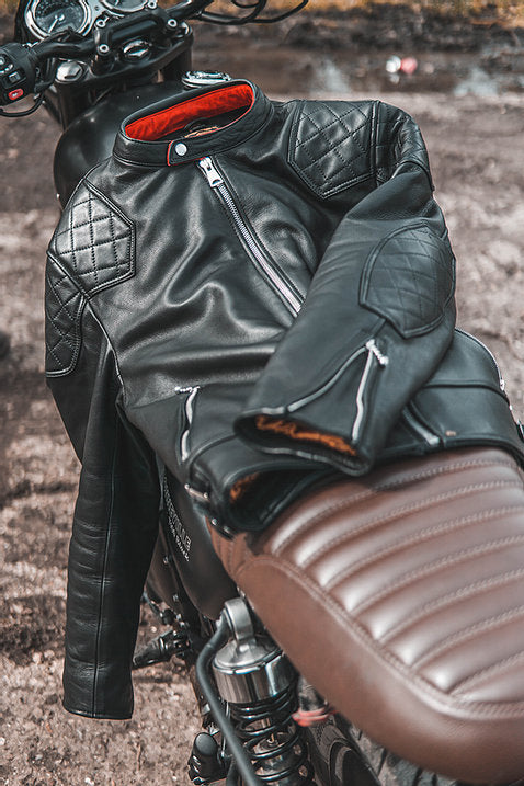 GOLDTOP '76 CAFE RACER JACKET (CE ARMOURED) - BLACK