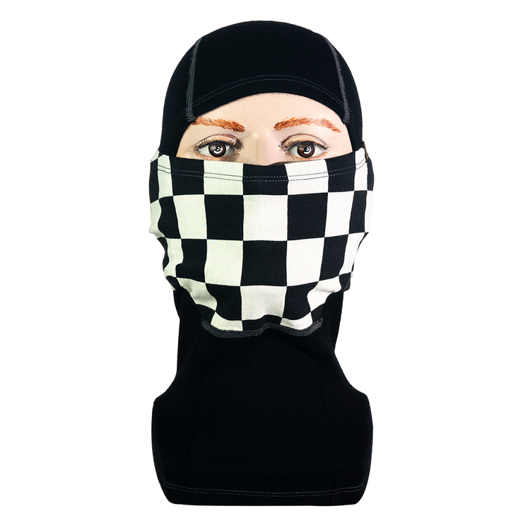 GOLDTOP MERINO WOOL BALACLAVA - BLACK & WHITE CHECKER