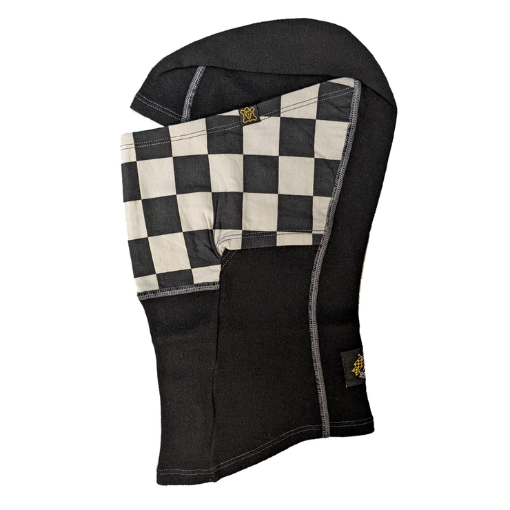 GOLDTOP MERINO WOOL BALACLAVA - BLACK & WHITE CHECKER