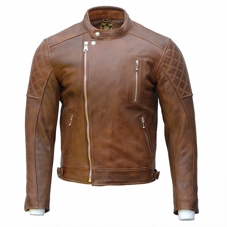 GOLDTOP BOBBER JACKET (CE ARMOURED) - WAXED BROWN