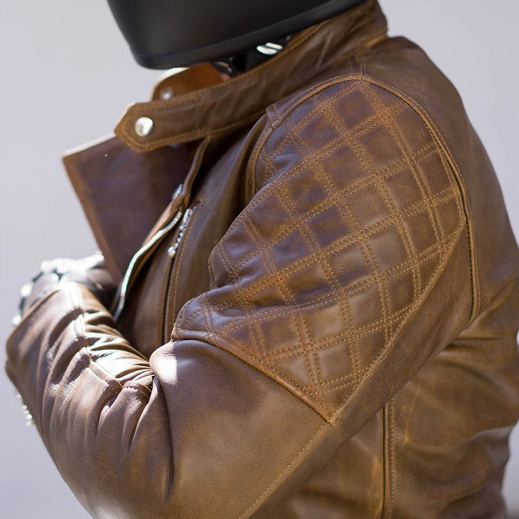 GOLDTOP BOBBER JACKET (CE ARMOURED) - WAXED BROWN