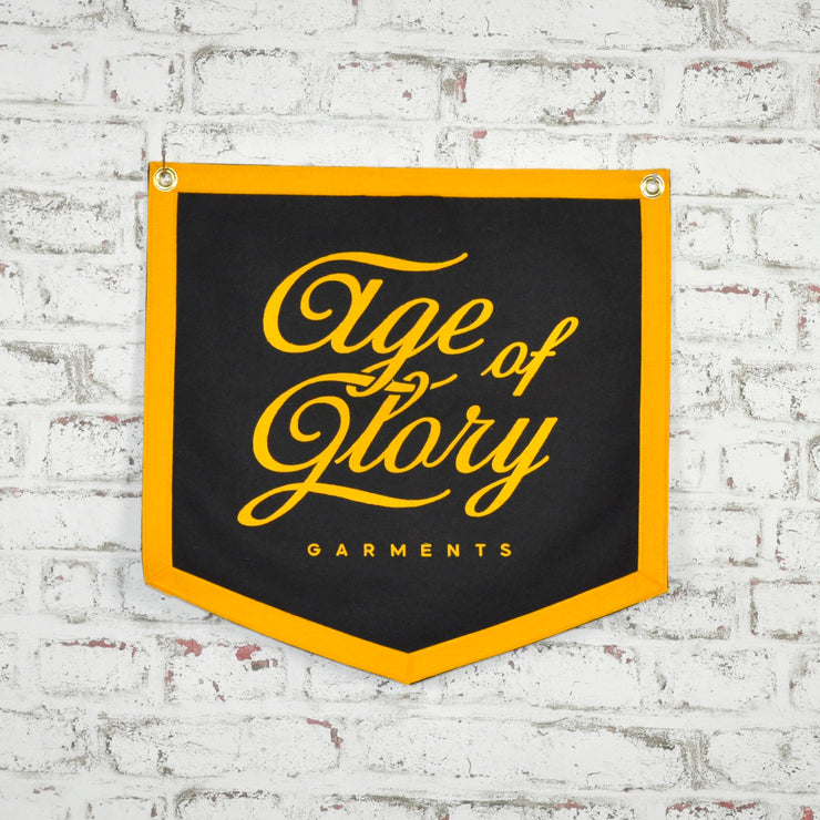 AGE OF GLORY CHAMPION BANNER - BLACK / YELLOW - SALE!